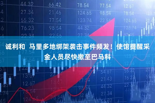 诚利和  马里多地绑架袭击事件频发！使馆提醒采金人员尽快撤至巴马科