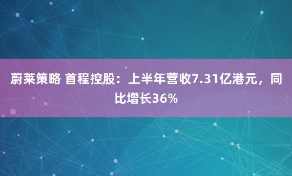 蔚莱策略 首程控股：上半年营收7.31亿港元，同比增长36%