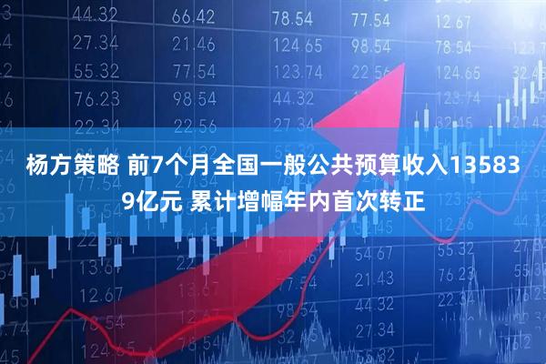 杨方策略 前7个月全国一般公共预算收入135839亿元 累计增幅年内首次转正
