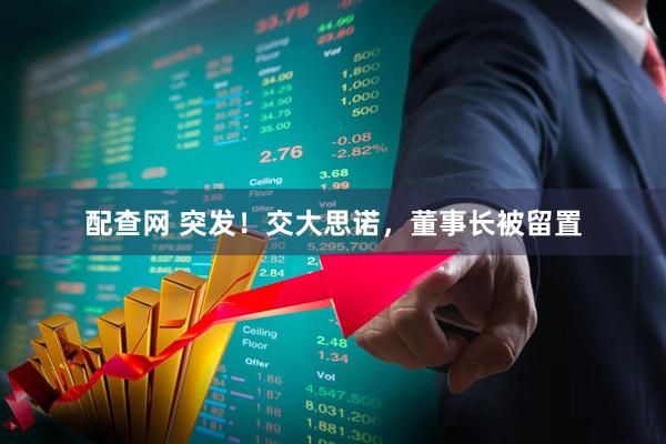 配查网 突发！交大思诺，董事长被留置